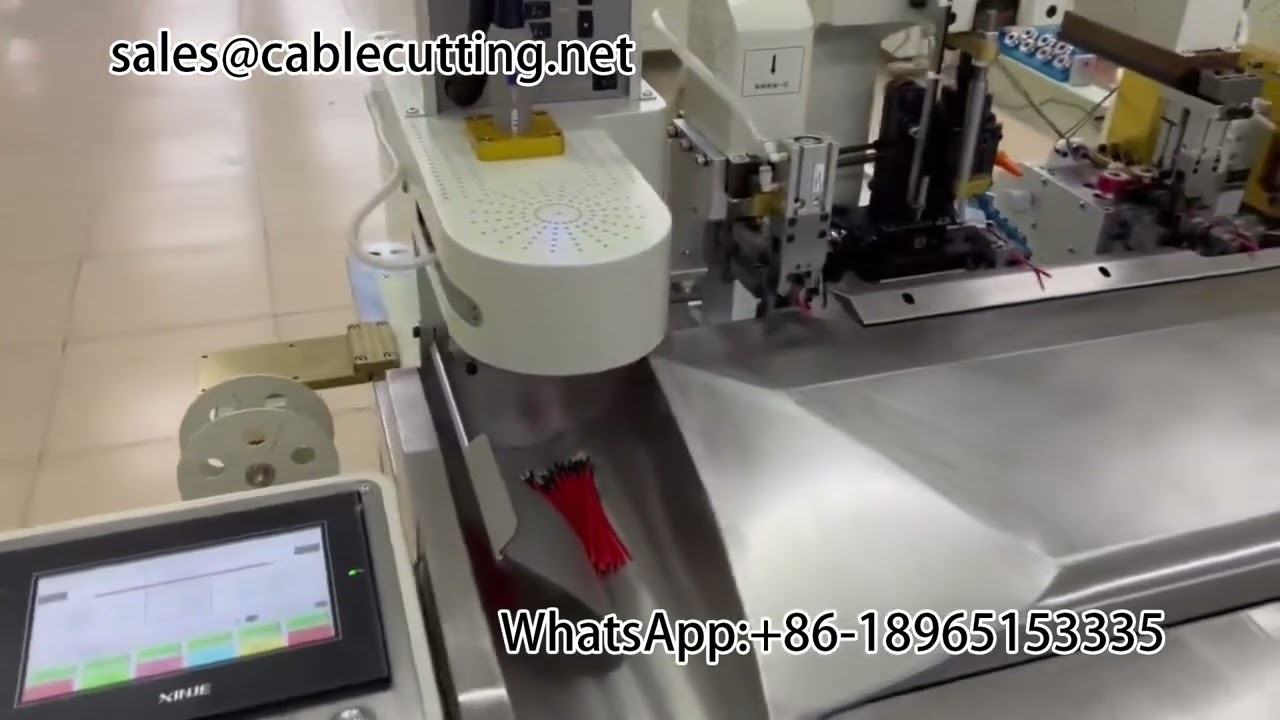 Kétfejű hőzsugorcső gép – automata terminálhuzalozás #hőzsugorcső #automatagép