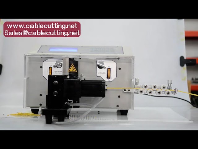 6mm² dupla vezeték vágó, csíkozó és sodró gép – Automata kábelmegmunkálás