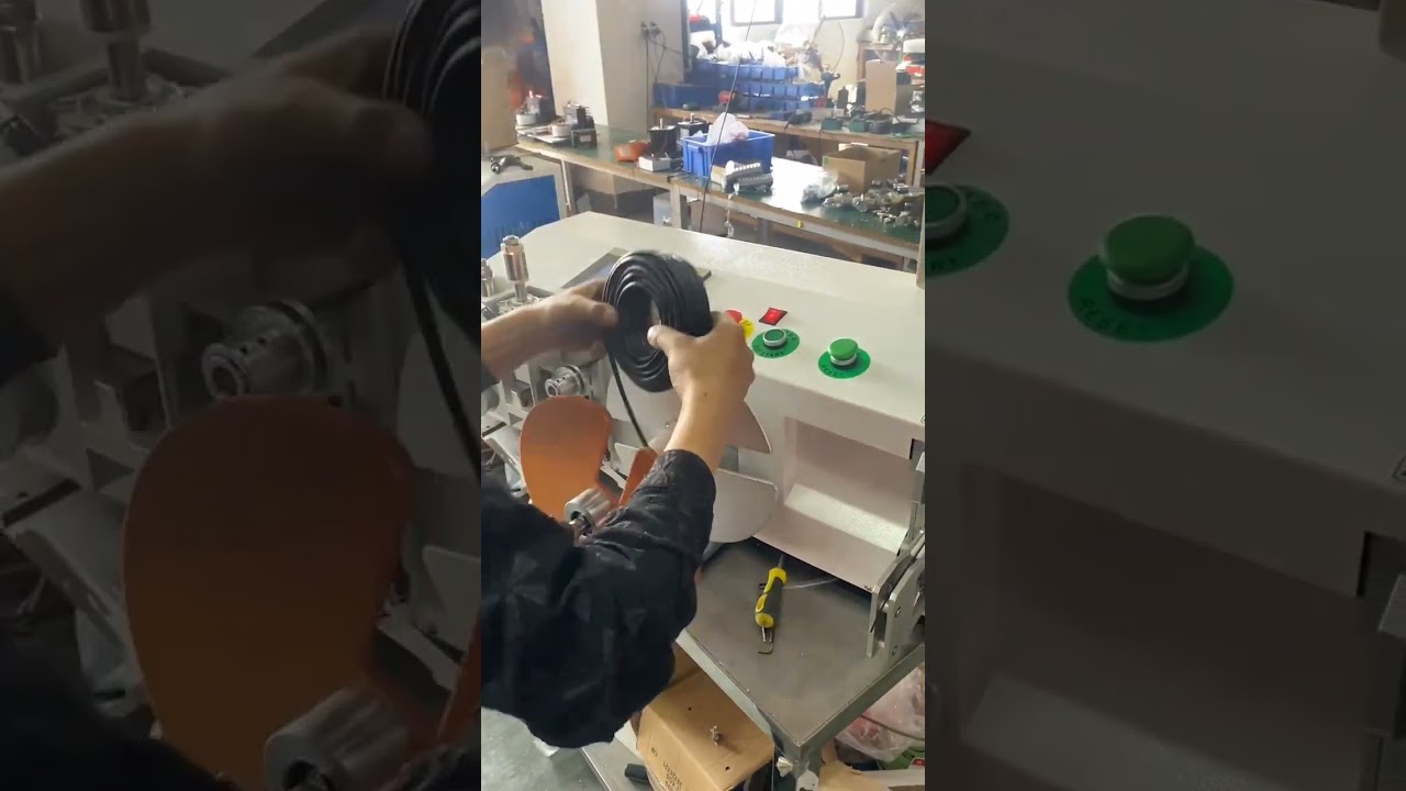 Automatikus mérőszámlálás, átvezetés, vágás, huzaltekercselés és kötöző gép #autóipar #gép