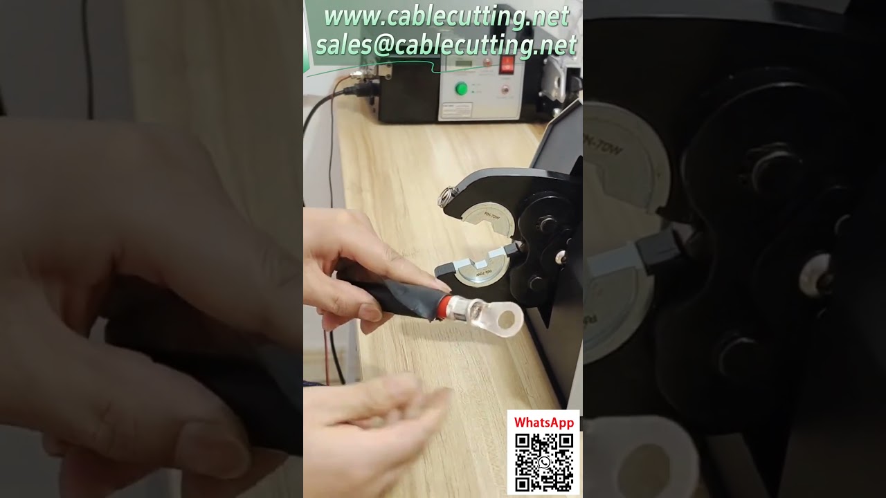 Professzionális pneumatikus kábelsaru-krimpelő 120mm² réz kábelvégekhez, 300A nyitott szemekhez