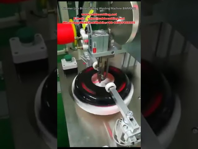 BWM-0001 trimerszál vágó, tekercselő és blister csomagoló gép