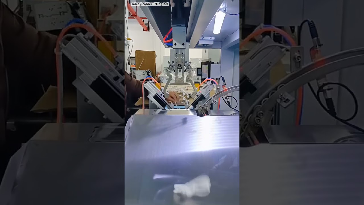 Automatikus kábelkötöző és szilikon gyűrű behelyező gép - 63 cm-es kábelköteg bemutató