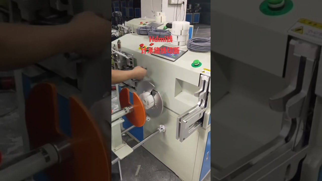 Automatikus kábelmérő, vágó, csévélő és kötöző gép letekerővel – Gyári berendezés