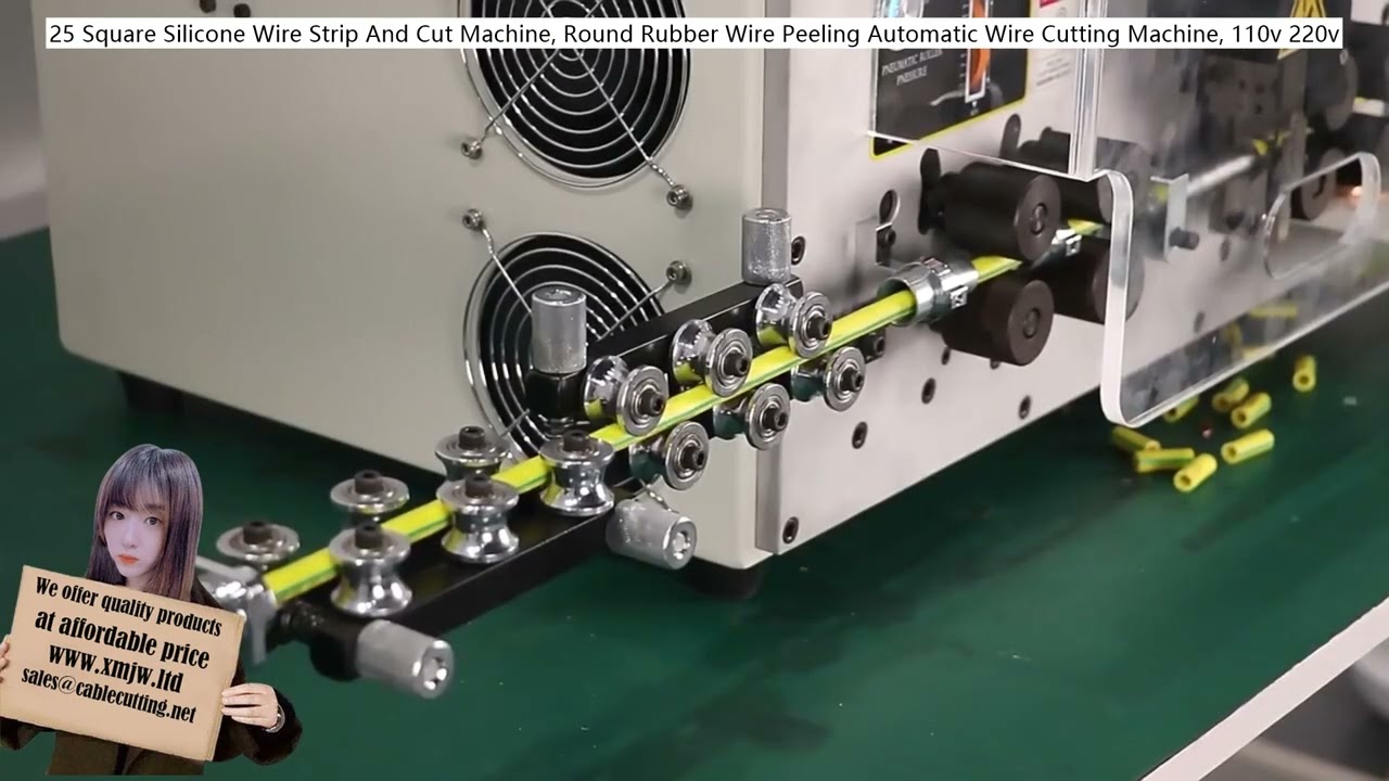 25 mm² szilikonhuzal automatikus hámozó és vágó gép – Kör alakú gumihuzal bőrlehúzó automata
