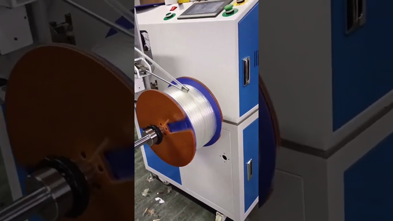 PU levegőtömlő automatikus mérő, számláló, keresztmozgató, vágó és tekercselő gép – 1-16 mm átmérő