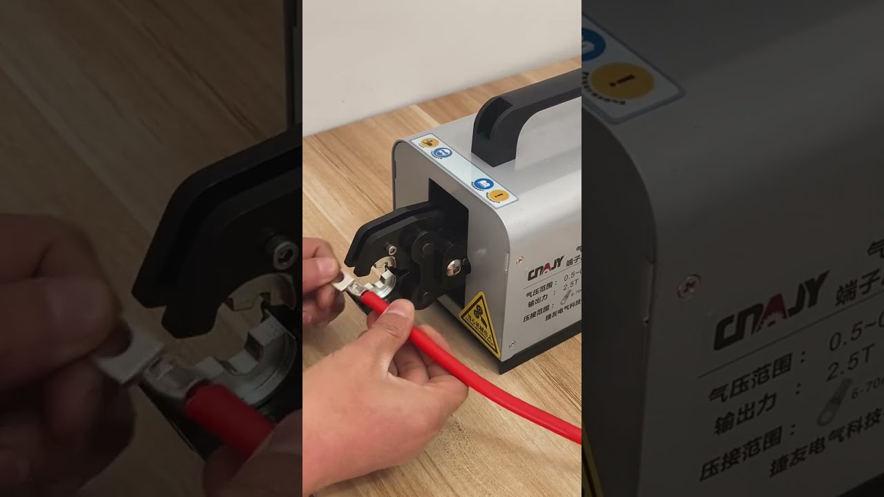 Sokoldalú elektromos kábelvég-sajtológép réz fülekhez akár 70 mm²-ig #gép #gyártás